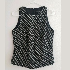 Carmen Marc Valvo 12 Top Blouse Beaded Sleeveless